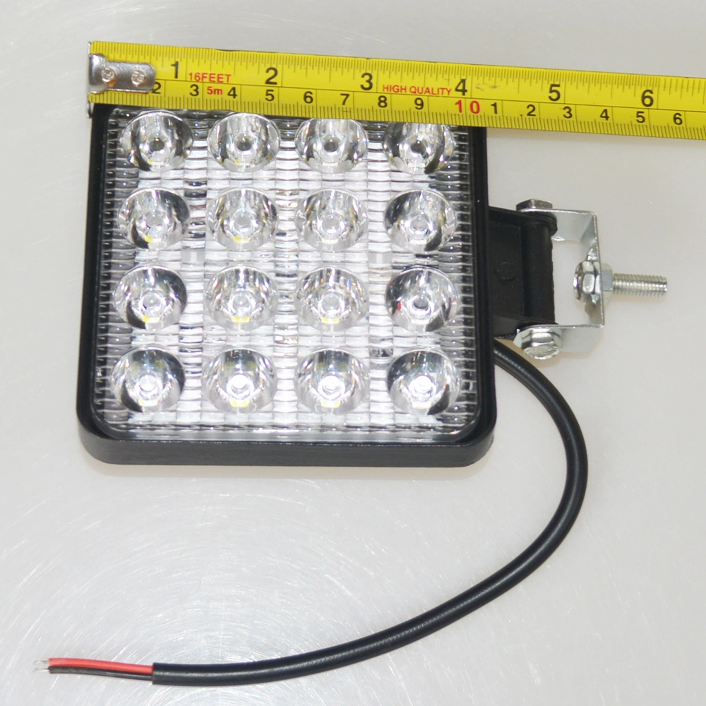 9-30V 16LED 4" LED Fog Light 6000K 12V 24V 48W Square Driving Car Offroad 4inch 3030 48W LED Work Light for Boat Tractor Truck