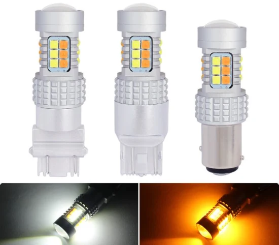 3157 7443 1156 1157 T20 T25 Coche Ámbar Blanco LED Interruptor de lámpara de doble color Atrás LED Señal de luz de marcha atrás Luz trasera LED