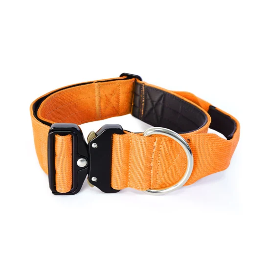 Petisland Collar para mascotas Productos para mascotas al por mayor Perro mediano grande Hebilla de acero inoxidable Nylon trenzado Personalizado Nuevo diseño Collar de entrenamiento para perros con hebilla de serpiente