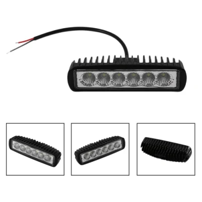 Offroad Flood Spot Work Light 18W LED Luces de trabajo Accesorios de automóvil para camión ATV 4X4 SUV 12V 24V 18W Barra de luz LED de 6 pulgadas