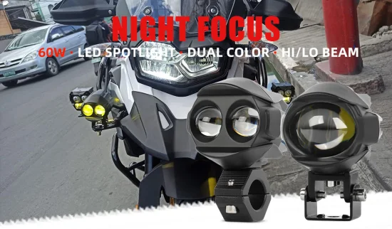 Accesorios para sistema de iluminación de motocicleta, luz auxiliar LED, proyector de 3 pulgadas, faro antiniebla, Mini luz de conducción de doble Color de haz alto y bajo